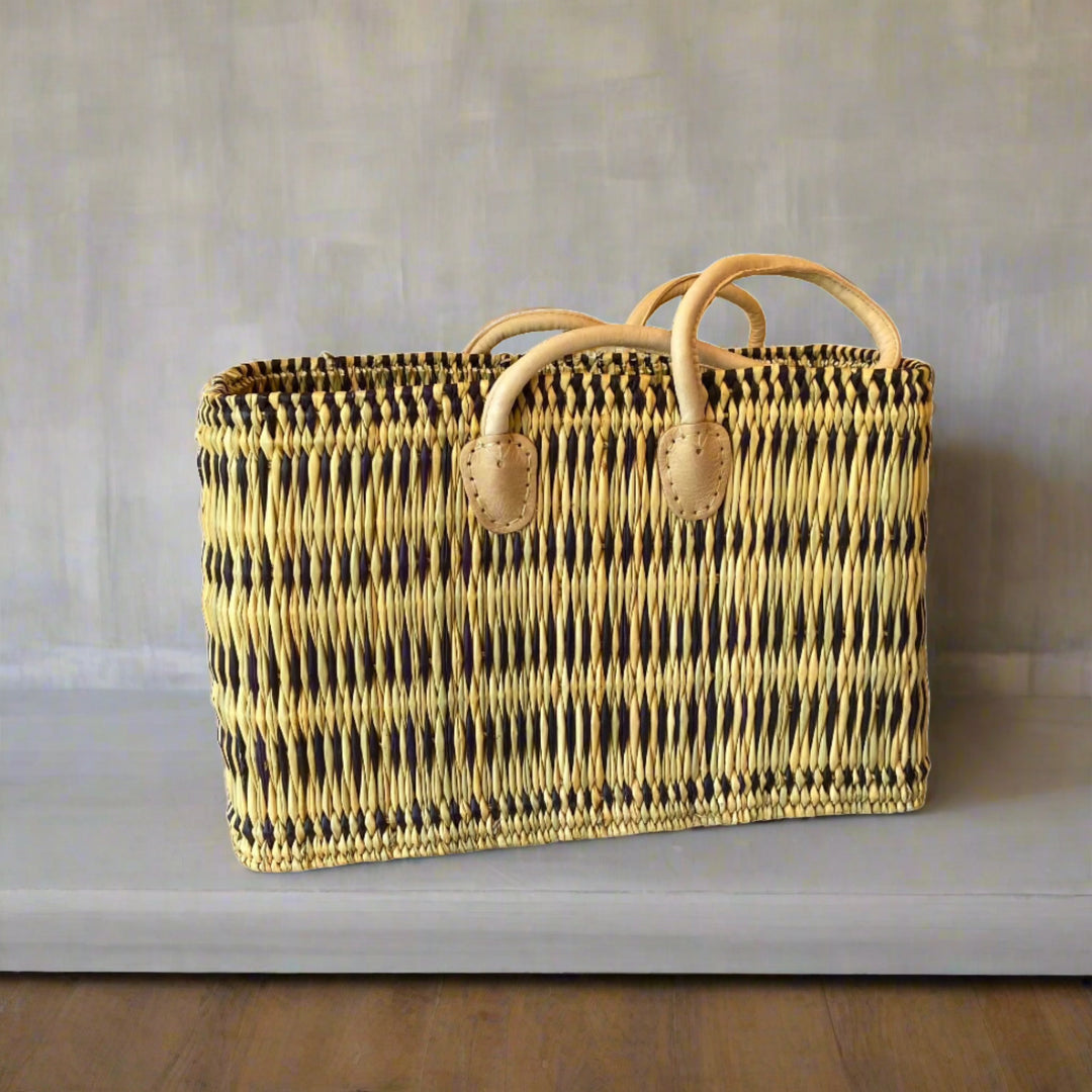 Market Basket Blue Striped Large