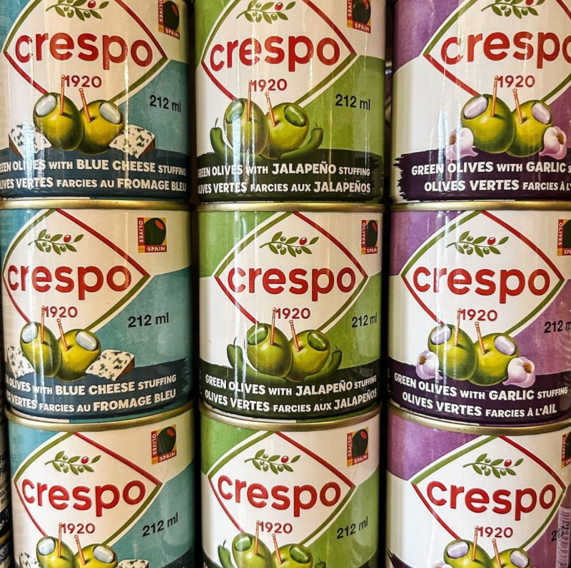 Crespo Green Olives with Garlic Stuffing 212ml