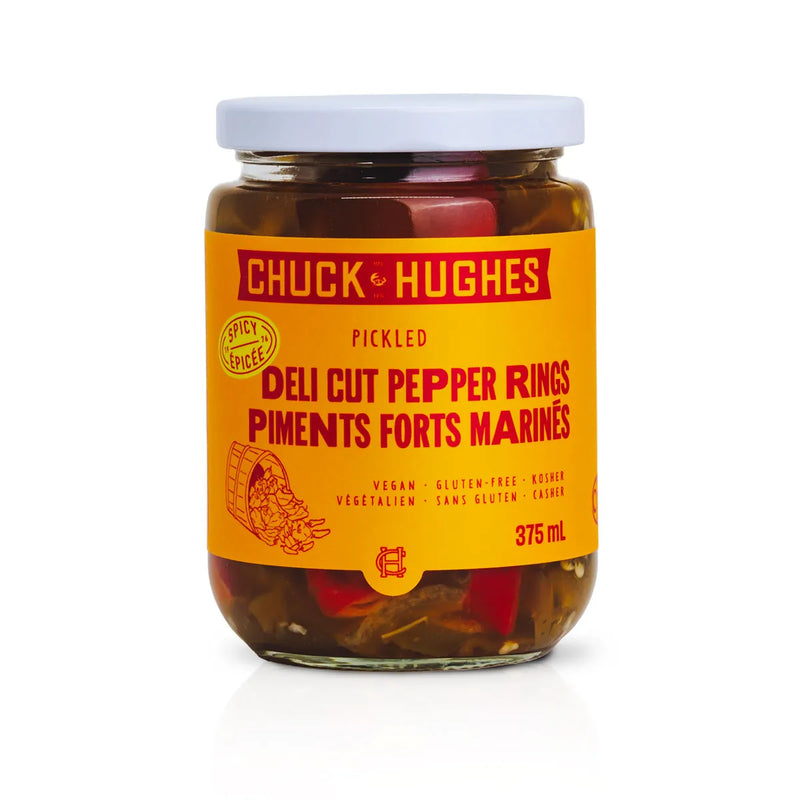 Chuck and Hughes Deli Cut Pepper Rings 375ml